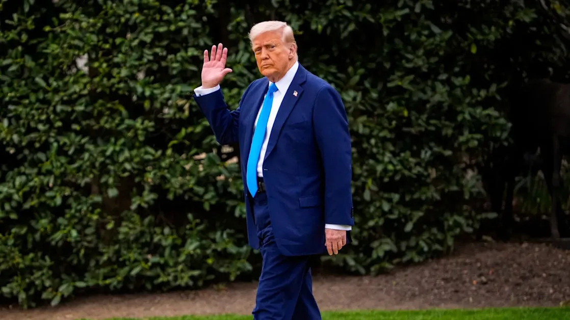 On his 101st day in office, Trump blames Biden for the stock market